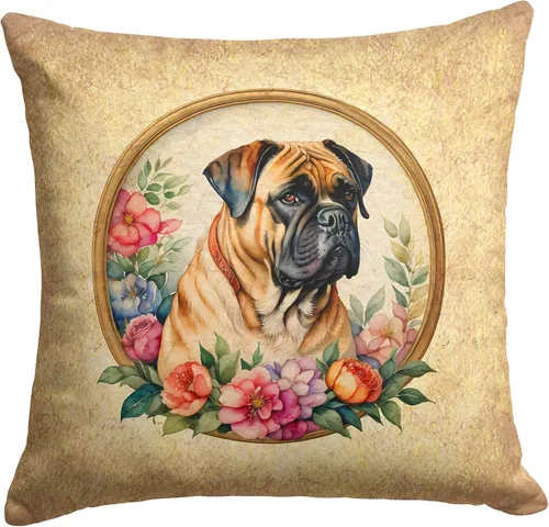 Vista 182 de Caroline's Treasures DAC2072PW1414 Affenpinscher and Flowers - Almohada decorativa de tela, lavable a máquina, para interiores y exteriores