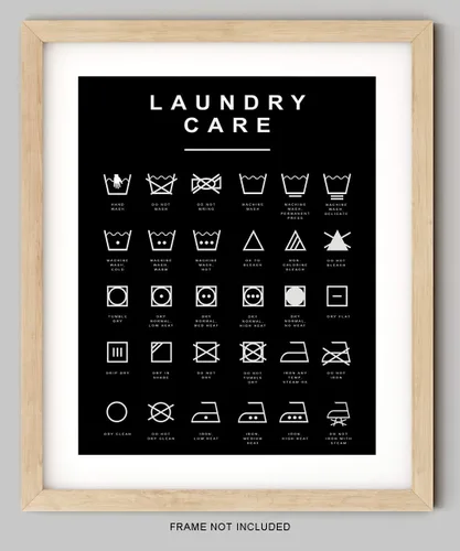Vista 2 de K&L DESIGN CO. Laundry Room Decor With Black Background - 11x14 UNFRAMED Print - Black And White Minimalist, Scandinavian, Modern, Typography Wall