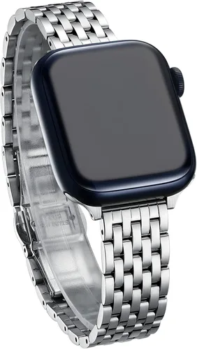 Vista 16 de Correa delgada y femenina para Apple Watch 11 10 Se 9 8 7 6 5 4 3, Correa metálica elegante para mujeres para Apple Watch 42mm 41mm 40mm 44mm 45mm