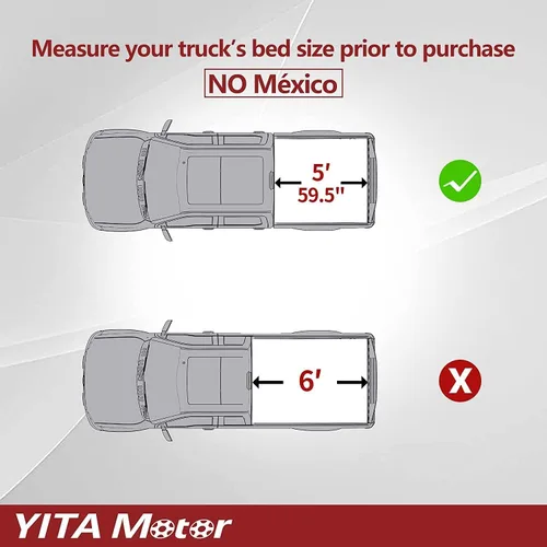 Vista 2 de YITAMOTOR - Funda suave enrollable para tonneau de camioneta de 5 pies, compatible con Nissan Frontier 2005-2025 (NO México), plataforma Fleetside