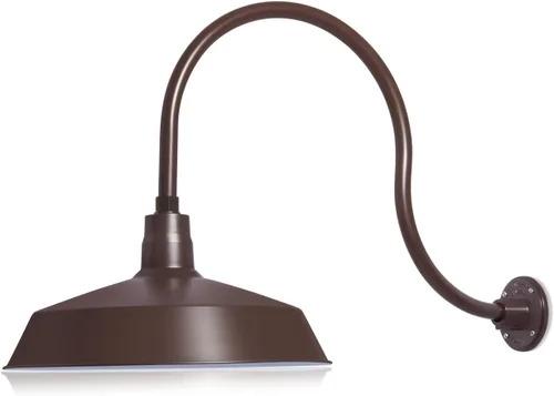 Vista 17 de 17 pulgadas. RLM Warehouse - Pantalla con brazo de cuello de cisne y bombilla Led A19 5000K de 9W