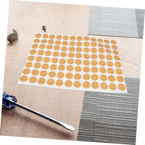 Vista 5 de Beavorty 96 unidades de hojas autoadhesivas para agujeros de tornillo, tapas de agujeros para tornillos para muebles, tapas de agujeros