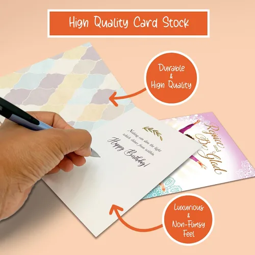 Vista 4 de Surtido de tarjetas de felicitación cristianas afroamericanas – Juego de 18 tarjetas inspiradoras con sobres – Cumpleaños, aliento, recuperarse
