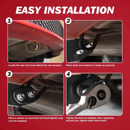 Vista 6 de x xotic tech Kit de Gancho de Remolque Trasero JDM de Aluminio Automático Estilo Racing Anillo de Remolque Trailer Decoración Accesorios