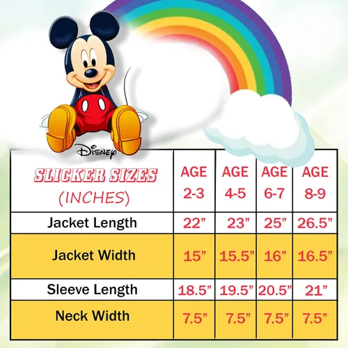 Vista 6 de Disney Mickey Mouse Boys Waterproof Outwear Hooded Rain Slicker - Ages 2 to 9 years