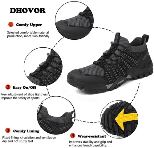Vista 2 de Zapatos de agua antideslizantes para hombre, zapatos de senderismo de secado rápido, zapatos deportivos acuáticos descalzos, transpirables, zapatos