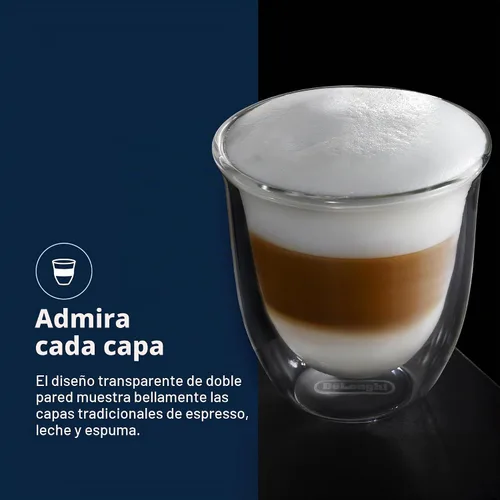 Vista 6 de De'Longhi America 5513296661 Creamy Collection - Vasos térmicos de doble pared (6 unidades), transparente