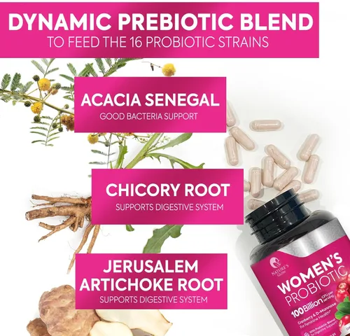 Vista 7 de Probióticos para mujeres – Equilibrio de PH, apoyo a la salud digestiva y femenina – 100 mil millones de UFC por porción – Probiótico para mujer