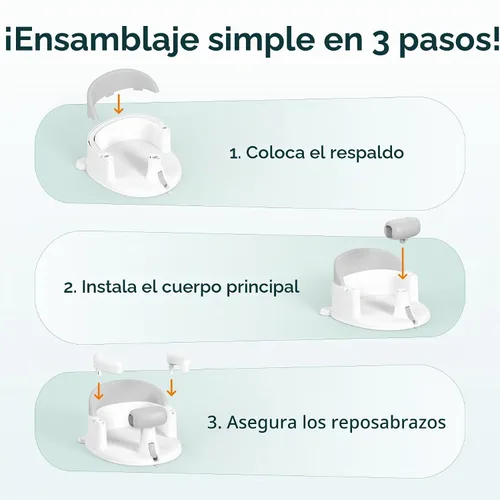 Vista 7 de Asiento de Baño para Bebé Bañera para Bebé - con Ventosas Fuertes y Soporte Envolvente de 360° - Liberación Fácil, Cojín Antideslizante
