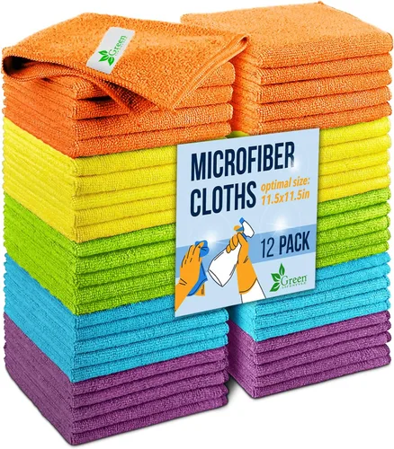 Vista 14 de GREEN LIFESTYLE Chamois - Paquete de 6 toallas de microfibra de microfibra sin bordes, toalla de microfibra para automóvil, toallas de secado