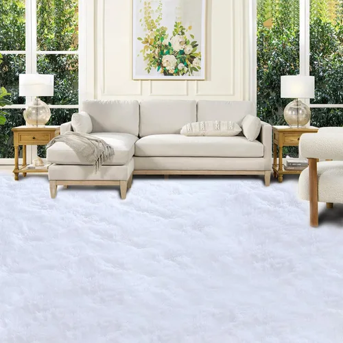 Vista 29 de Alfombra redonda beige para dormitorio: alfombra suave y esponjosa de 4 x 4 pies para sala de estar, alfombra redonda de felpa peluda