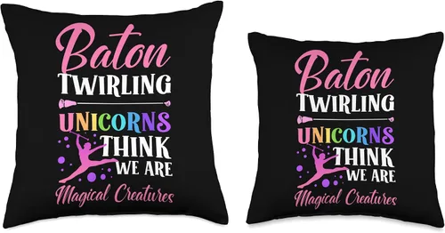 Vista 3 de Majorette & Baton Twirler Shirts & Merch Twirling. Majorette Baton Twirler Throw Pillow, 16x16, Multicolor