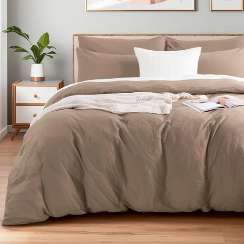 Vista 59 de NEXHOME PRO Funda de edredón Twin XL 100% algodón lavado, transpirable, duradera, texturizada, similar al lino, juego de ropa de cama para el hogar