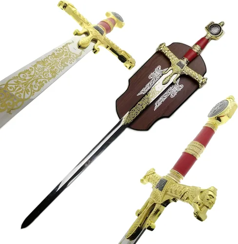 Vista 10 de Espada King Salomon de 47 pulgadas con placa de exhibición. para decoración de pared, colección, cosplay
