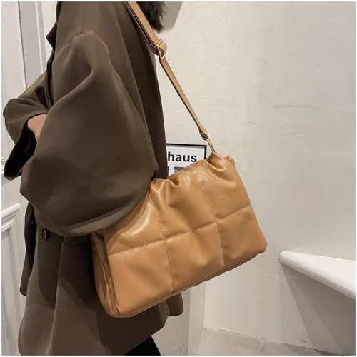 Vista 3 de Bolsos cruzados acolchados de moda para mujer, correa de cadena ajustable, con relleno de casete, bolsa de hombro hinchada