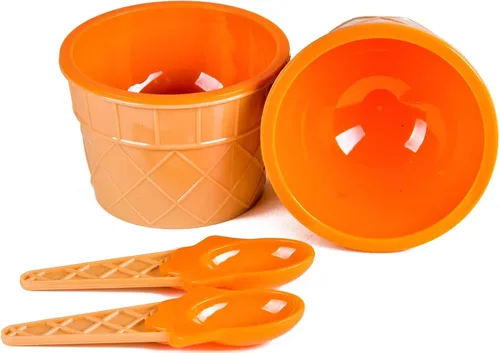 Vista 6 de Green Direct Copas de yogur congelado de helado de Sundae de plástico con cucharas - Cuencos de postre para helado (240)