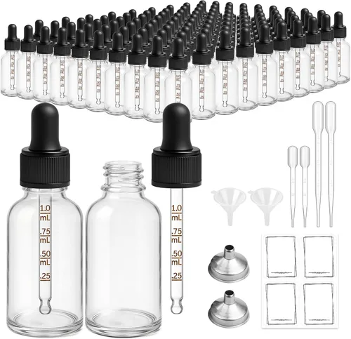 Vista 9 de Paquete de 12 botellas de vidrio ámbar con cuentagotas de 1 oz