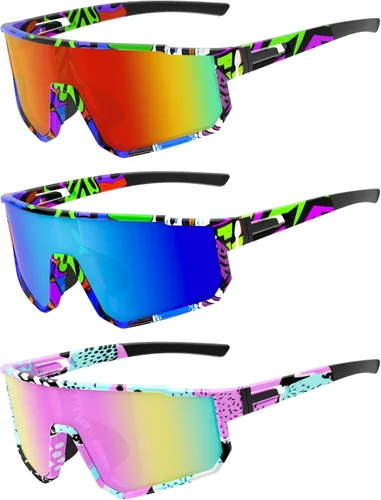 Vista 12 de Gafas de sol deportivas para niños, polarizadas, con protección UV400, para niños y niñas, para béisbol, softbol, ciclismo