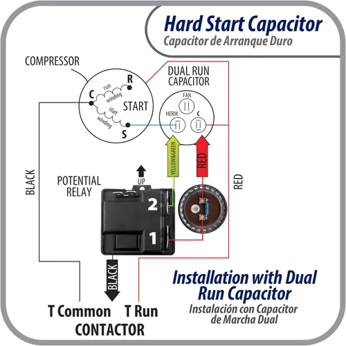 Vista 4 de Appli Parts APHS-2 - Kit de arranque duro de 3,5 a 4,5 toneladas, 208-265 V, 1 Ph para aire acondicionado incluye condensador 189-227mfd 330V
