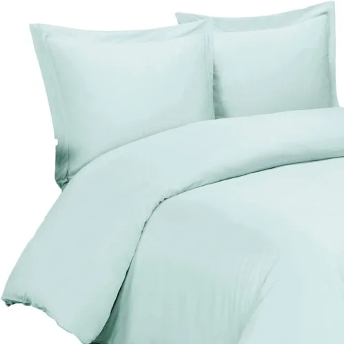 Vista 11 de Royal Hotel Bedding Juego de fundas de edredón 100% viscosa de bambú suave y sedosa, color azul matrimonial/queen, 100% viscosa de bambú