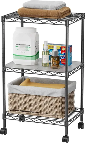 Vista 11 de SINGAYE Estantería de alambre para armario: unidad de metal ajustable para organización de lavandería, baño, cocina, hogar, almacenamiento