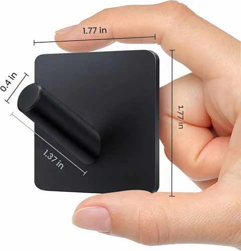 Vista 2 de xdgeLoad Ganchos para toallas de baño, 4 unidades, ganchos de pared resistentes para baños, abrigos, batas, cocina, ganchos autoadhesivos sin Negro