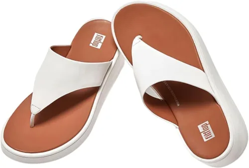 Vista 7 de FitFlop F-Mode Sandalias de cuero con punta plana Crema