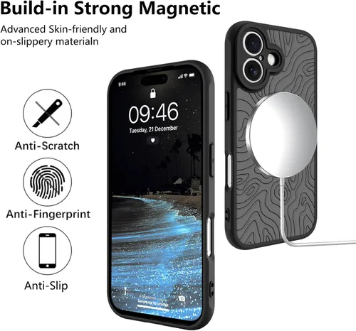 Vista 55 de KANGHAR - Funda compatible con iPhone 11, diseño de leopardo negro, textura de neumático antideslizante, a prueba de golpes, funda protectora