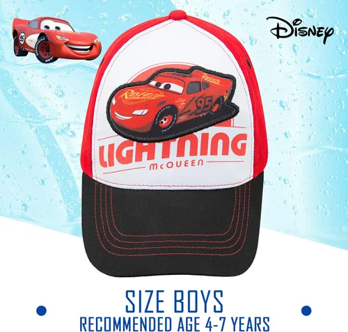 Vista 4 de Disney Gorra de béisbol Rust eze Lightning McQueen Cars para niños pequeños, de 4 a 7 años, Relámpago