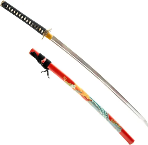 Vista 9 de HMS Samurai Katana Sword, Functional, Hand Forged, 1045 Carbon Steel, Heat Tempered, Full Tang, Sharp