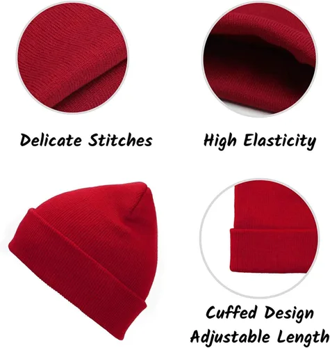 Vista 3 de Century Star Gorro para hombres y mujeres, gorro de invierno suave, gorro de invierno con calavera, gorras de punto
