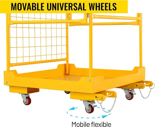 Vista 4 de Jaula de seguridad para carretilla elevadora de 36 x 36 pulgadas, plataforma de trabajo para carretilla elevadora, capacidad de 1150 libras con 4