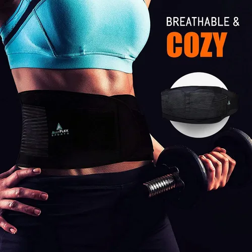 Vista 8 de Cinturón de apoyo lumbar para mujeres y hombres - Tecnología de enfriamiento de alta tecnología Almohadillas lumbares ortopédicas 3D para aliviar