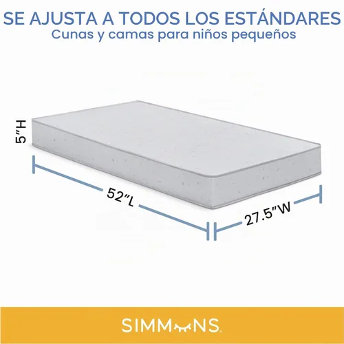 Vista 9 de Delta Children - Cama para niños pequeños Mickey Mouse 3D, azul + colchón de cuna de bebé de dos etapas Simmons Kids Silver Nights de doble cara