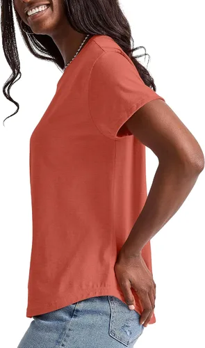 Vista 3 de Hanes Camiseta original Tri-Blend para mujer, camiseta ligera para mujer, ajuste relajado