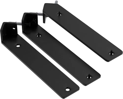 Vista 8 de Soporte de estante de esquina, 5 pulgadas, paquete de 3 soportes ocultos de acero al carbono de 1/5 pulgadas de grosor, soportes industriales
