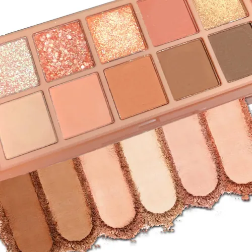 Vista 2 de Paleta de sombra de ojos de 10 colores, sombra de ojos mate y purpurina, maquillaje de textura aterciopelada, paleta de sombra de ojos desnuda