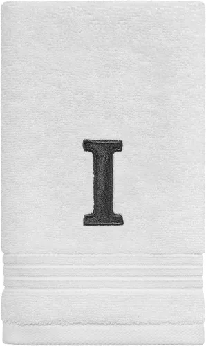 Vista 14 de Avanti Linens - Toalla de dedos, algodón suave y absorbente, decoración de baño bordada (colección de monogramas, inicial G)