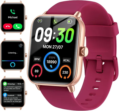 Vista 11 de Relojes inteligentes para hombres (Android y iPhones), 1.85 pulgadas HD Alexa incorporado Smart Wacth con monitor de frecuencia cardíaca, rastreador