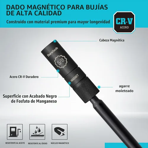 Vista 3 de DURATECH - Bujía magnética giratoria de 5/8 pulgadas con cabezal magnético mejorado