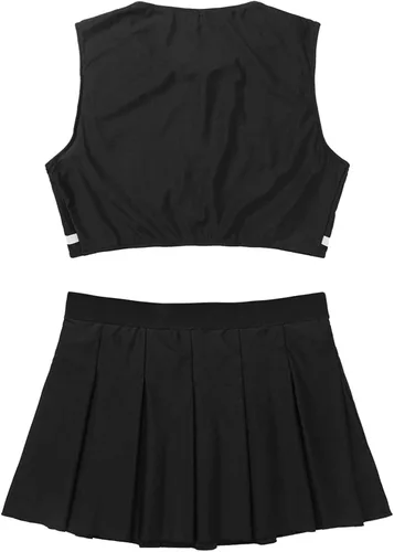 Vista 6 de iiniim Conjunto de uniforme de animación para mujer con estampado de papi para animadoras, juego de rol, cosplay