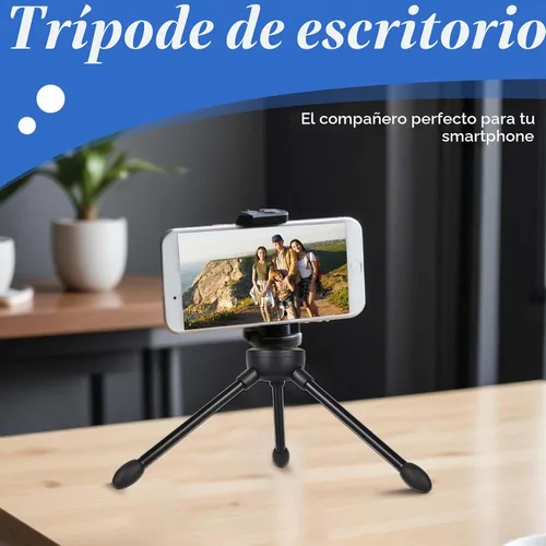 Vista 7 de Soporte de micrófono de trípode de escritorio, con patas de goma antideslizantes, construcción de hierro duradera, plegable portátil, soporte