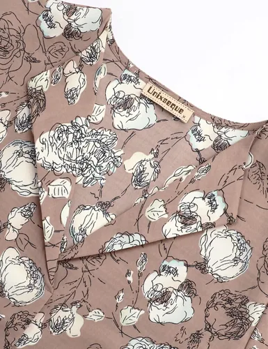 Vista 5 de Unixseque Blusas de trabajo sueltas de gasa con cuello en V y manga 34 para mujer
