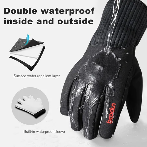 Vista 2 de WTACTFUL - Guantes de esquí, impermeables, transpirables, para pantalla táctil, snowboard, para hombres y mujeres