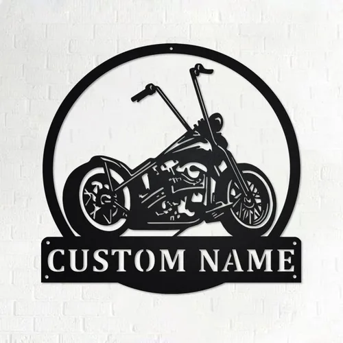 Vista 11 de Letrero con nombre personalizado, letrero de metal para motocicleta, decoración de pared con nombre de familia, decoración rústica para el hogar
