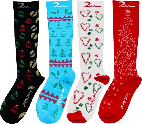 Vista 4 de Swell Relief Calcetines de compresión extra suaves con diseño navideño