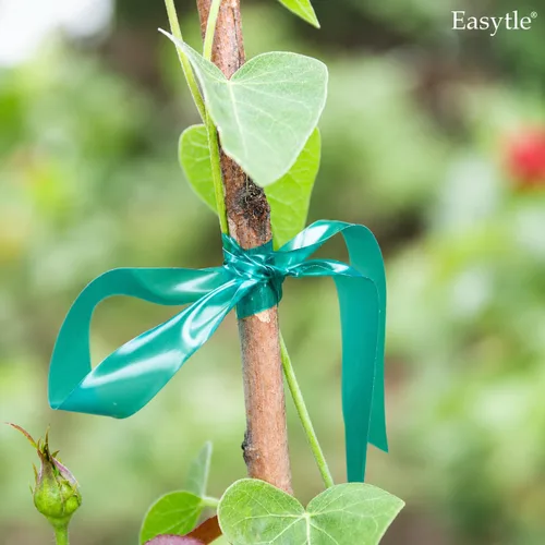 Vista 9 de Easytle Paquete de 2 rollos de cinta elástica de 150 pies, cinta de amarre de jardín de 1/2 pulgada, cinta gruesa y resistente para plantas, estacas