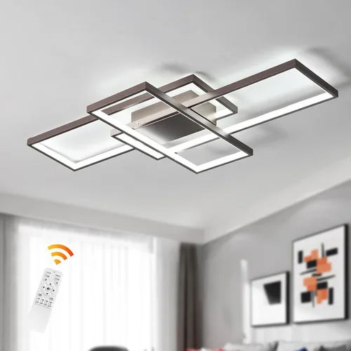Vista 12 de GEADI Lámpara de techo moderna regulable, lámpara de techo LED blanca de 35.4 pulgadas con control remoto, accesorio de iluminación rectangular
