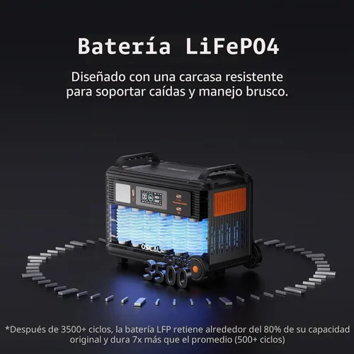 Vista 7 de PowerMax 6000 Generador Solar 3600Wh con 2x200W Panel Solar Portátil