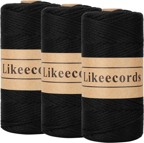 Vista 42 de Likeecords 100% Hilo de Ganchillo de Algodón Cordón de Bolsa de 2mm 170m Cordón de Macramé de 2mm Hilo de Crochet Cuerda de Macramé Regalo para Verde